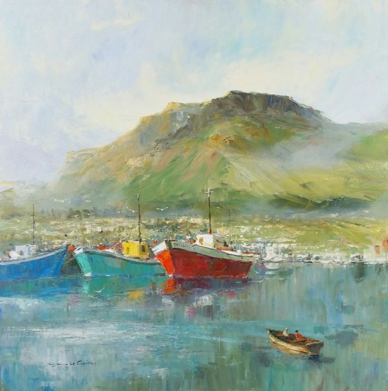 Boats in the Bay (100x100cm)